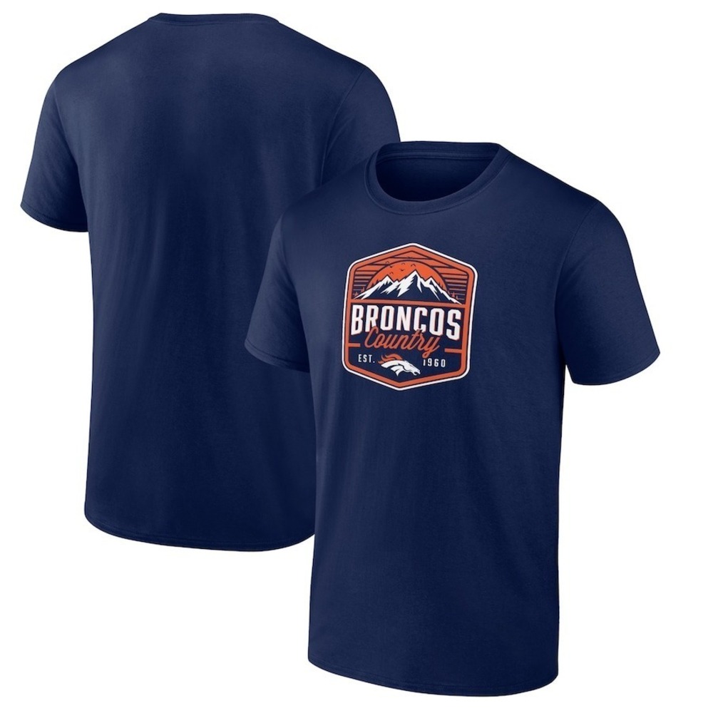 Mens Navy Denver Broncos Open Receiver T-Shirt